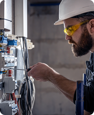 Electrician at work