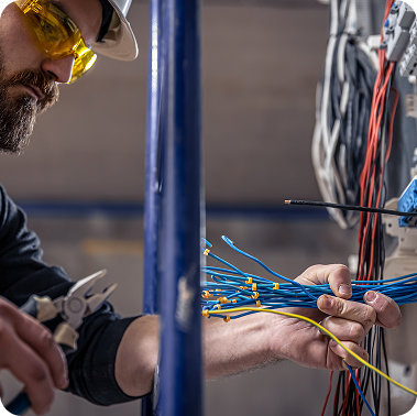 Electrician at work
