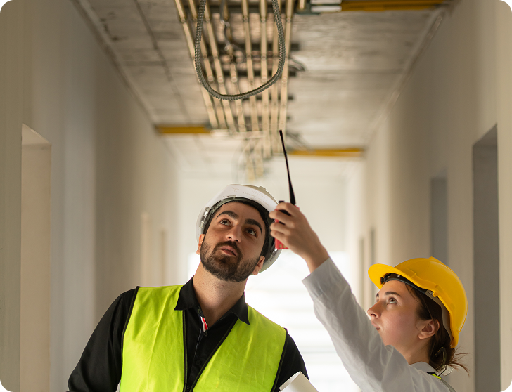 Electricians on the job